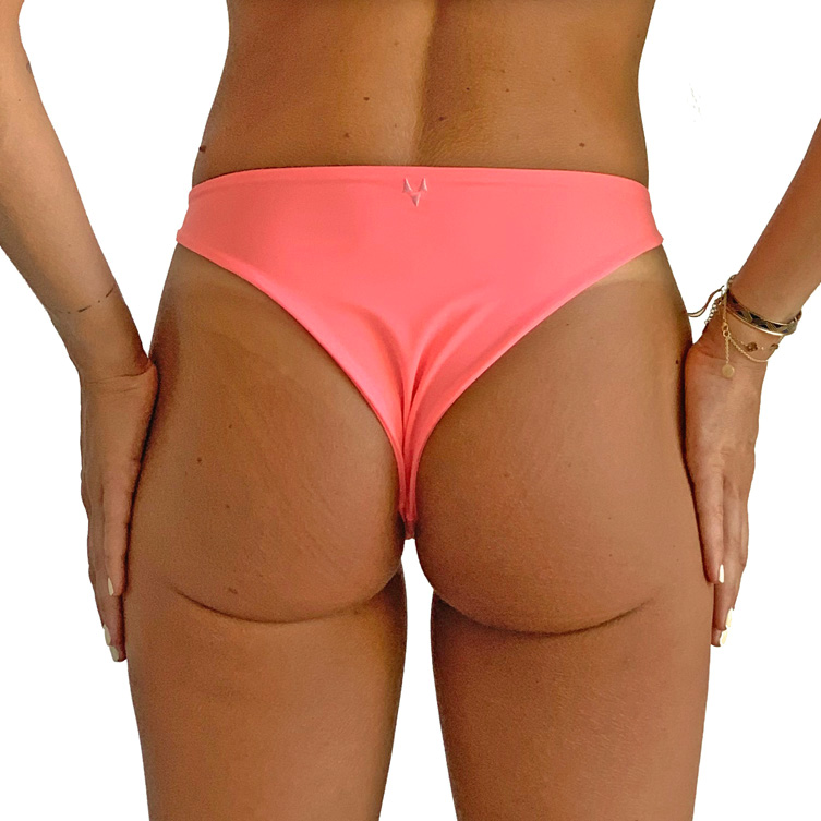 pink high waisted bikini bottoms