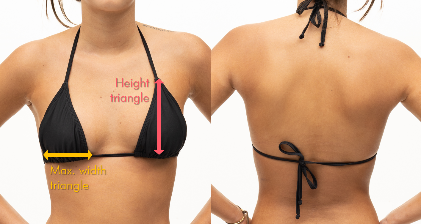 Triabgle bikini top fitting support