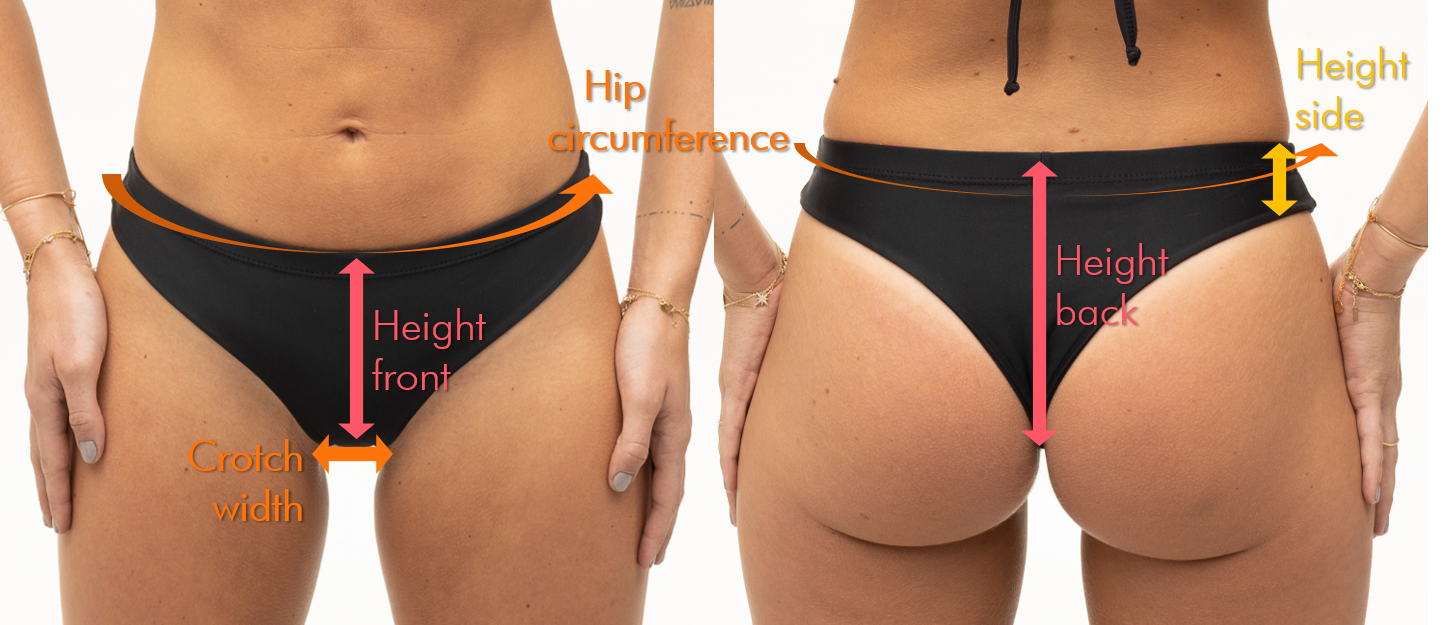 High waisted bikini bottoms fitting support