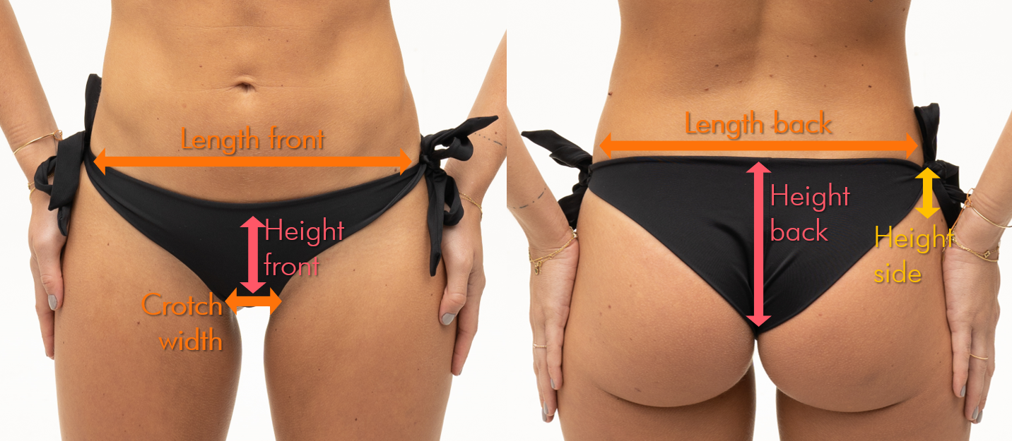 Black bikini bottoms fitting support