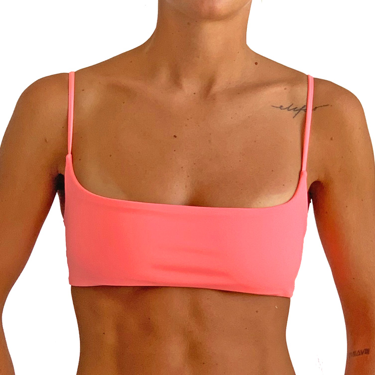 Pink bikini top designed by Kelly Flint