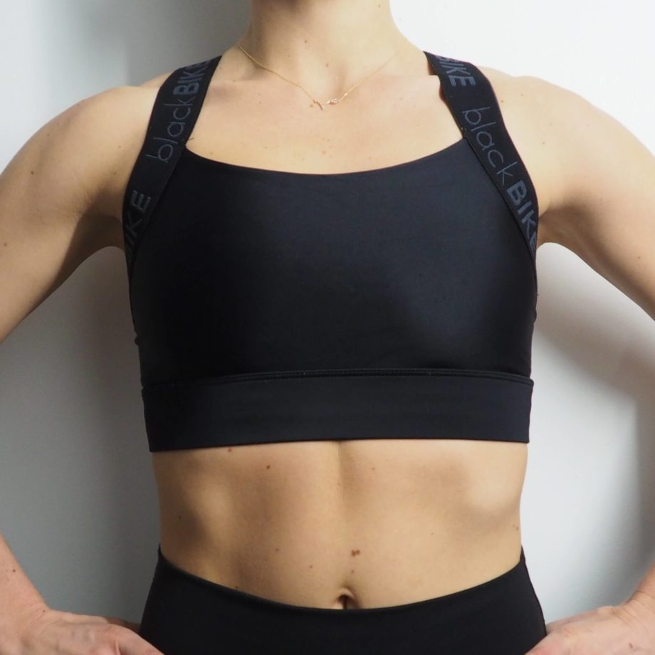 Sustainable sports bra by WONDA made for our blackBike friends from Munich - front view